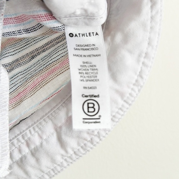 Athleta Cabo Beachside Striped Linen Athletic Athleisure Shorts 2 - Picture 8 of 11